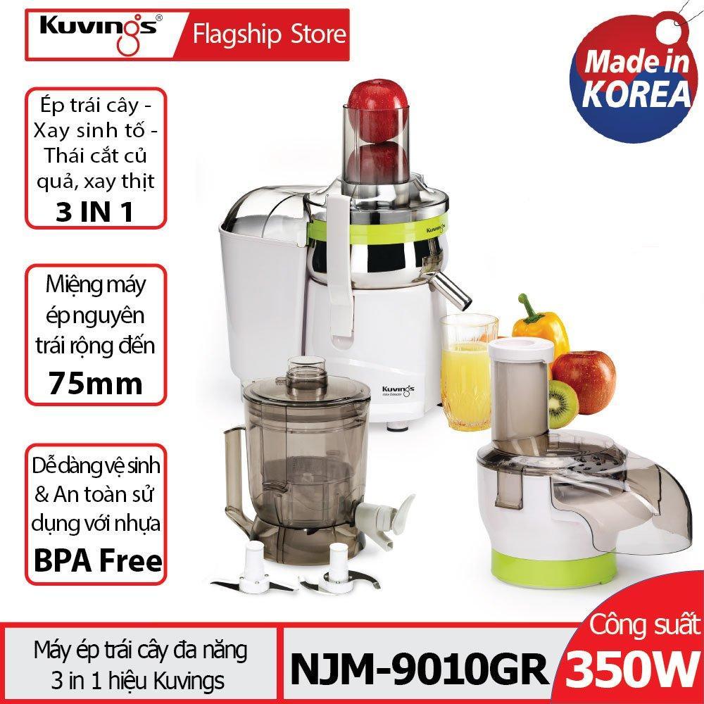 Máy ép trái cây đa năng Kuvings NJM-9010GR (2.0L) Tặng Bàn nướng điện KSEWG-1000 và Máy xay sinh tố KSEHB-1000 - Hàng chính hãng