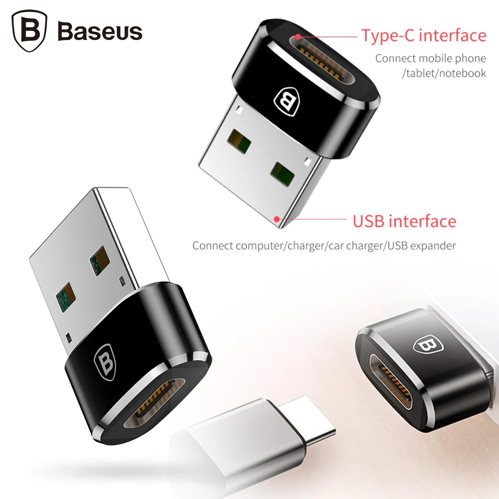 Đầu chuyển USB male ra C female Baseus CAAOTG-A01 - Hàng chính hãng