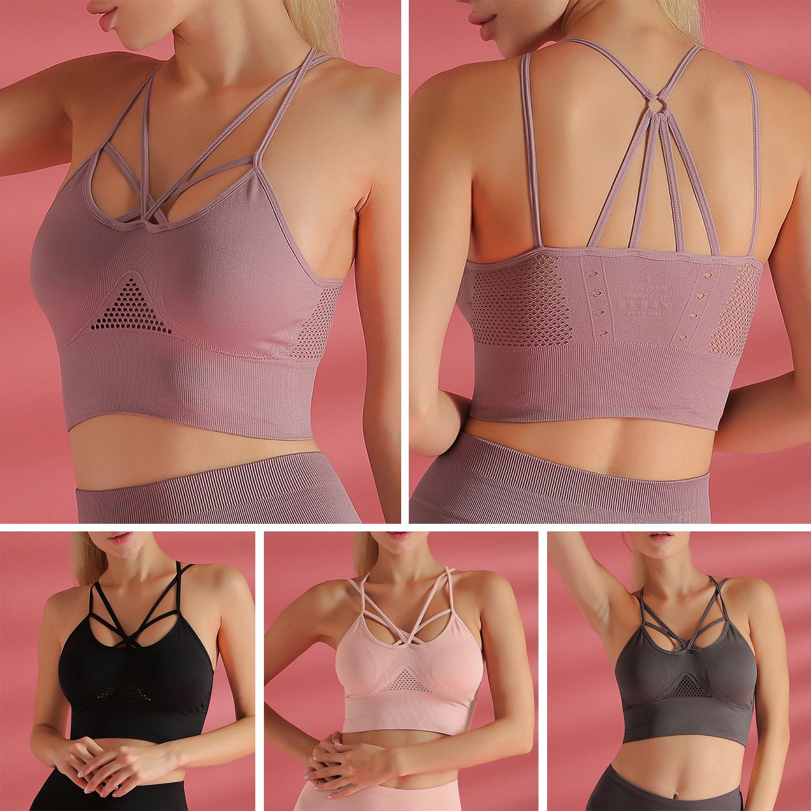 Áo crop top cho nữ, dây đai chéo có thể tháo rời, tập luyện thể dục, yoga