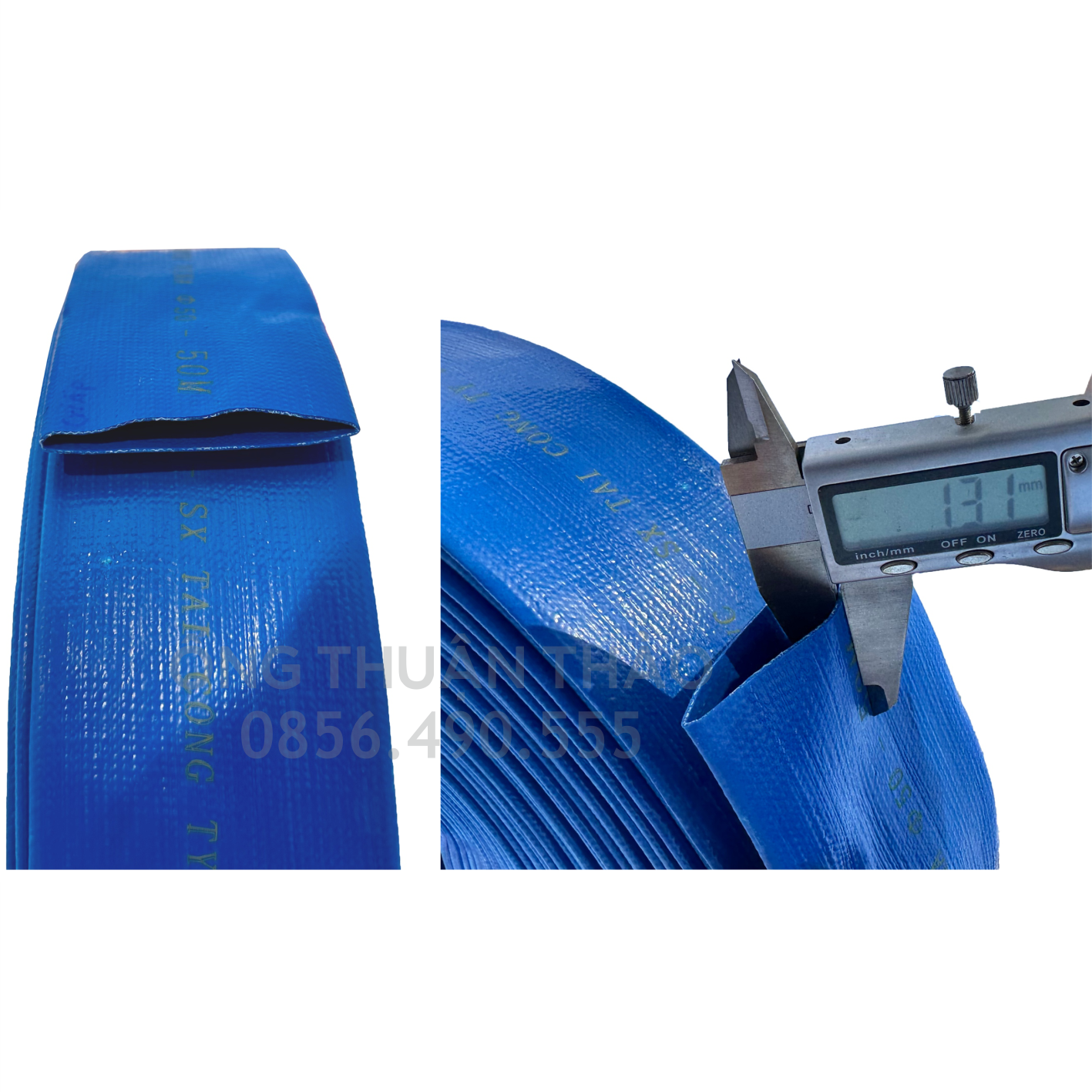 Ống nhựa, ống bạt dù cốt vải phi 50mm 20 mét xanh dương