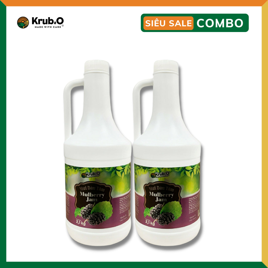 COMBO SIÊU TIẾT KIỆM Mứt Dâu Tằm Krub.O Siêu To 2.100g x