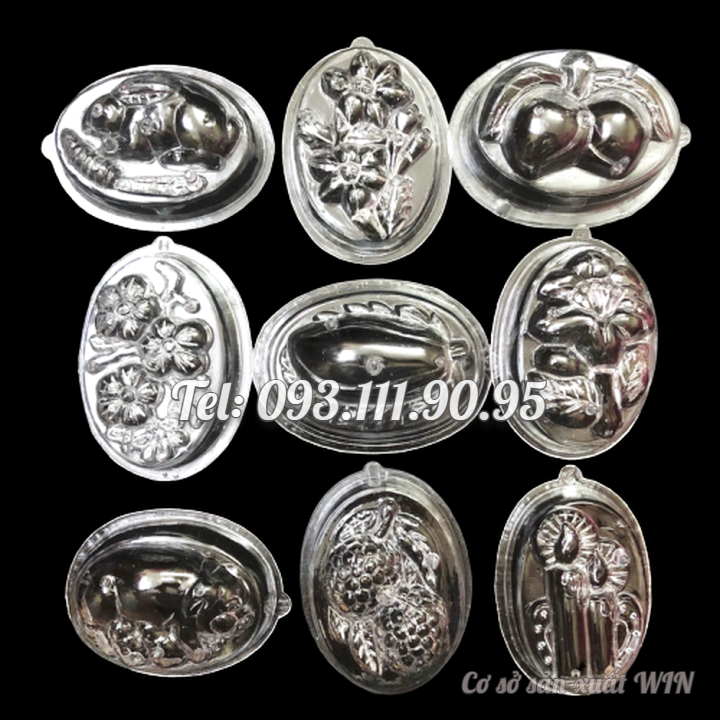 Bộ 10 khuôn rau câu sinh nhật – Loại 8 cm - Mã số 1261