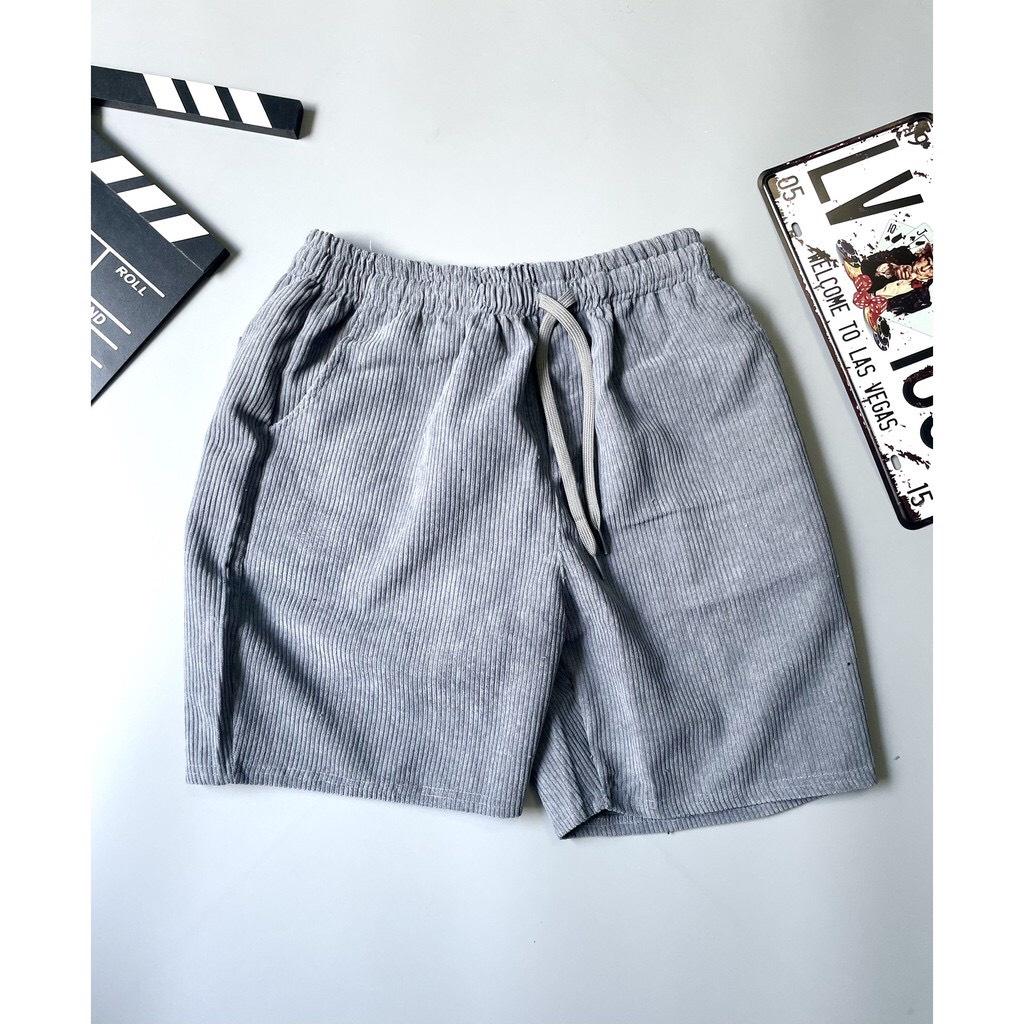 Quần Short Nhung Tăm Gân Form Rộng Nam Nữ Unisex Phong Cách Trẻ Trung Cá Tính - Short Nhung