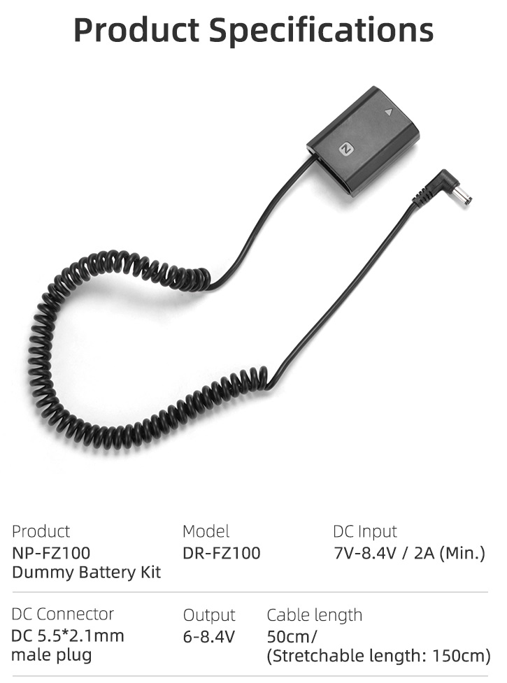 Pin ảo/ giả pin/ Pin Dummy Kingma for Sony NP-FZ100, Hàng nhập khẩu