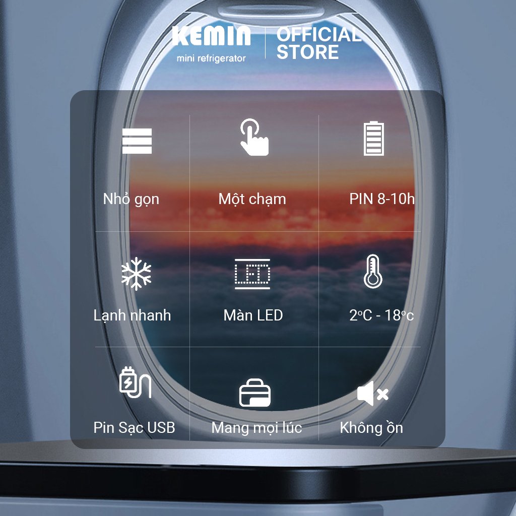 Hình ảnh Hộp lạnh di động Chính hãng Kemin K1 Pin 10400mah- Bảo quản Insulin, vacxin, thuốc, filer,botox- Tặng kèm túi đeo