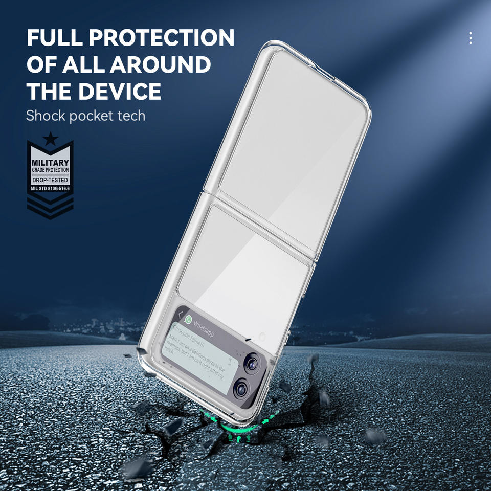 Ốp lưng chống sốc trong suốt cho Samsung Galaxy Z Flip 4 hiệu Likgus Crashproof giúp chống chịu mọi va đập - hàng nhập khẩu