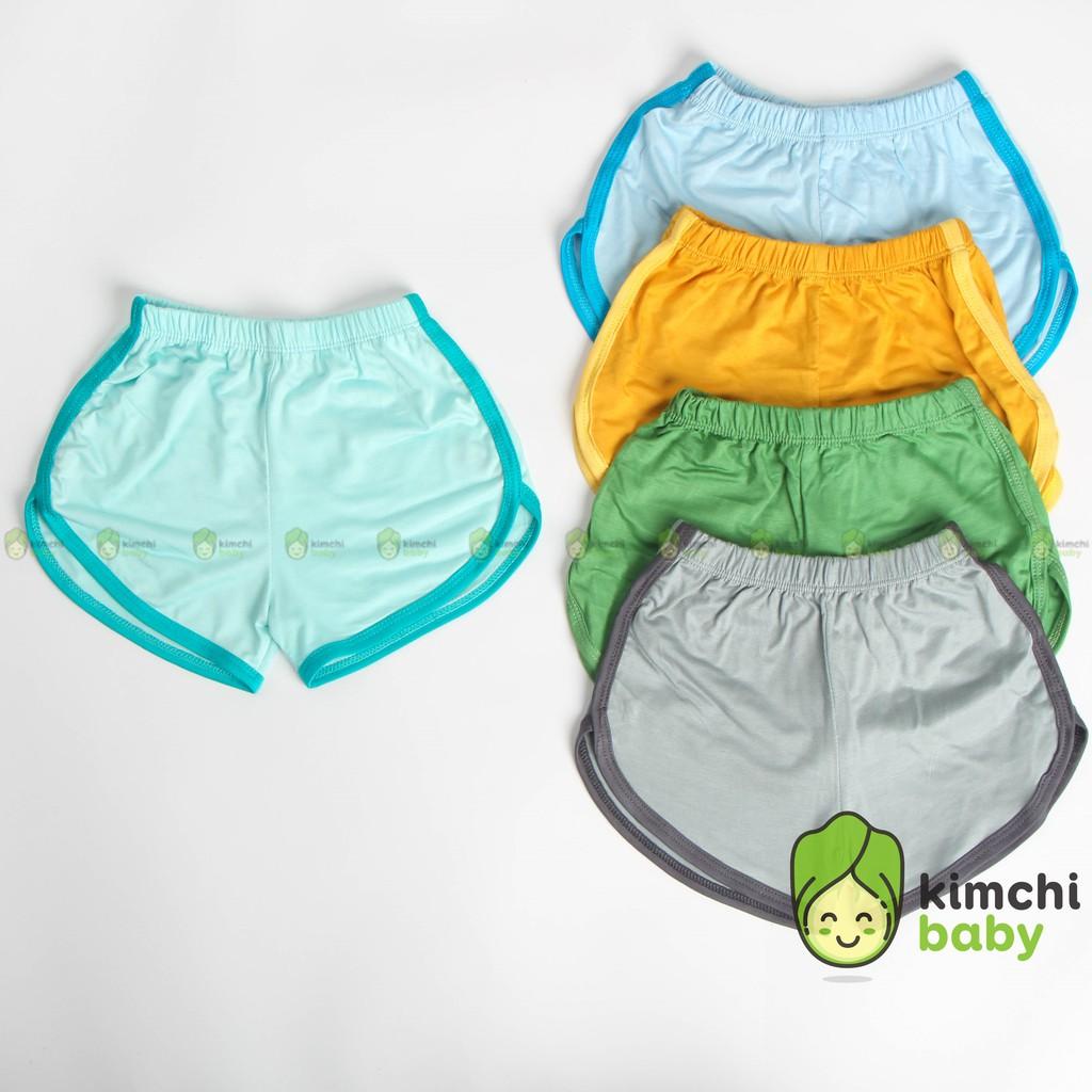 Quần đùi short thun cho bé trai, bé gái K.WOO vải thun lạnh mặc nhà mùa hè Minky Mom MKMQ2101