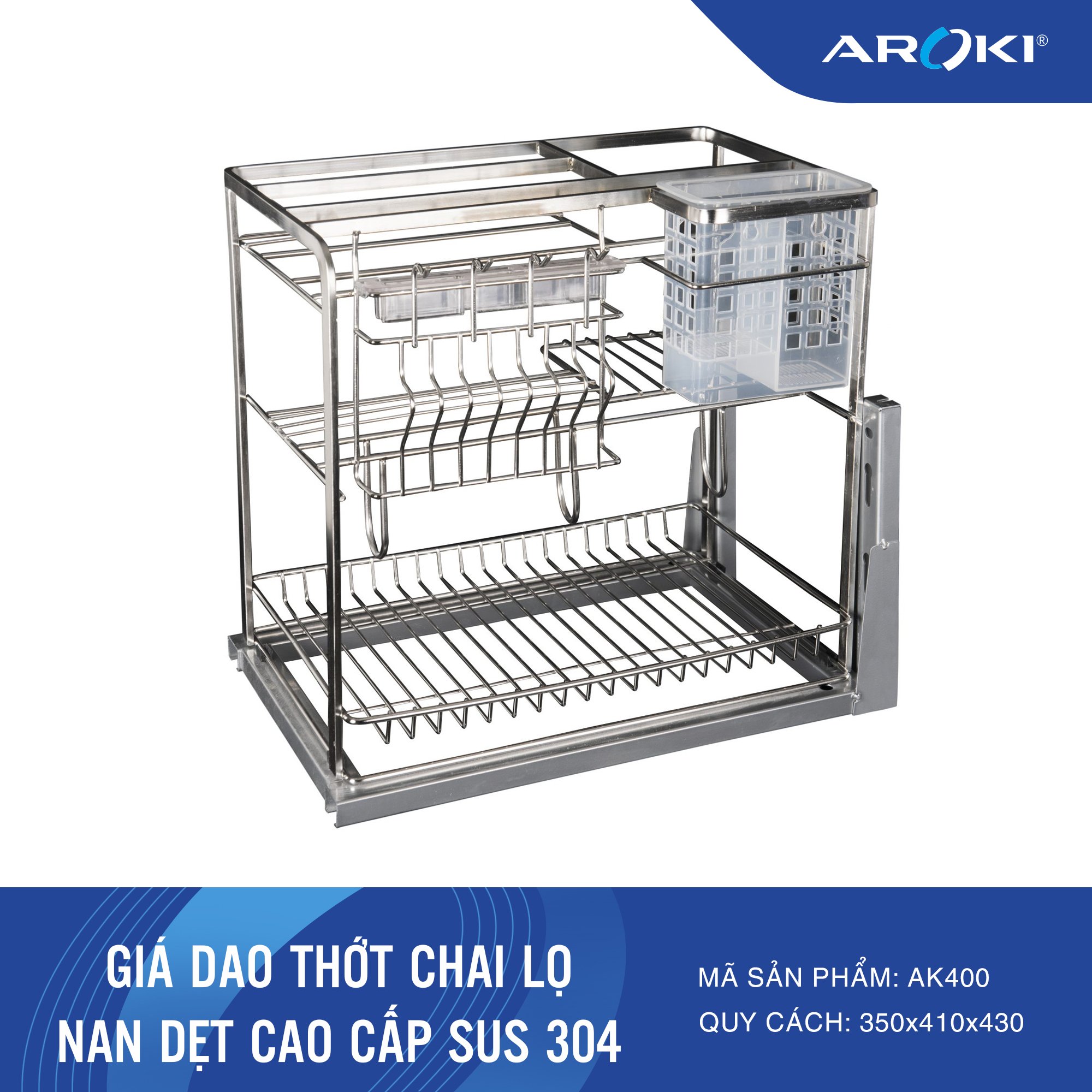 GIÁ DAO THỚT CHAI LỌ NAN DẸT CAO CẤP SUS 304 AK400A Bảo Hành Vĩnh Viễn - Có Thợ Lắp Đặt