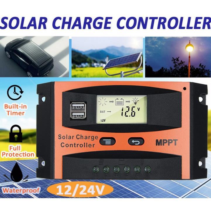 Điều khiển sạc năng lượng mặt trời MPPT 30A 12/24V tự nhận bình công nghệ MPPT hiệu suất cao tổn hao ít
