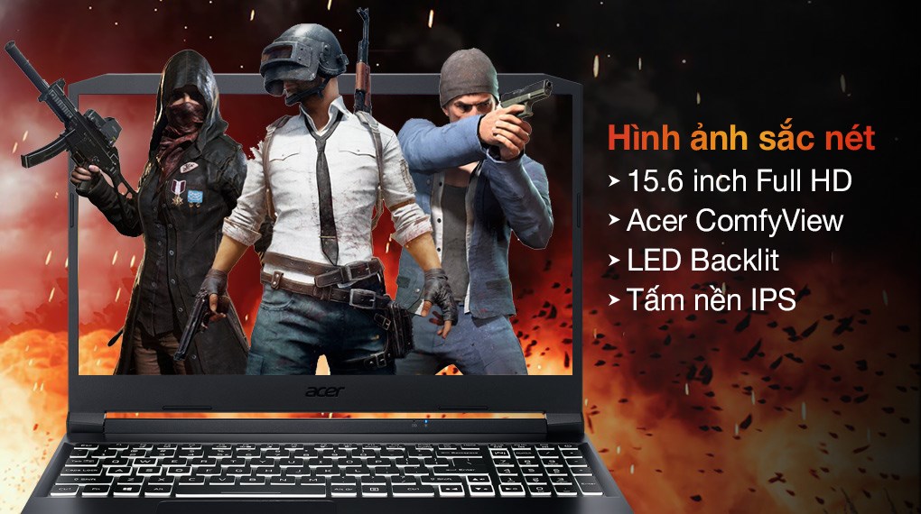 Laptop Acer Nitro 5 AN515 57 553E i5 11400H/8GB/512GB/4GB RTX3050/15.6"F/144Hz/Win11/Đen - Hàng chính hãng