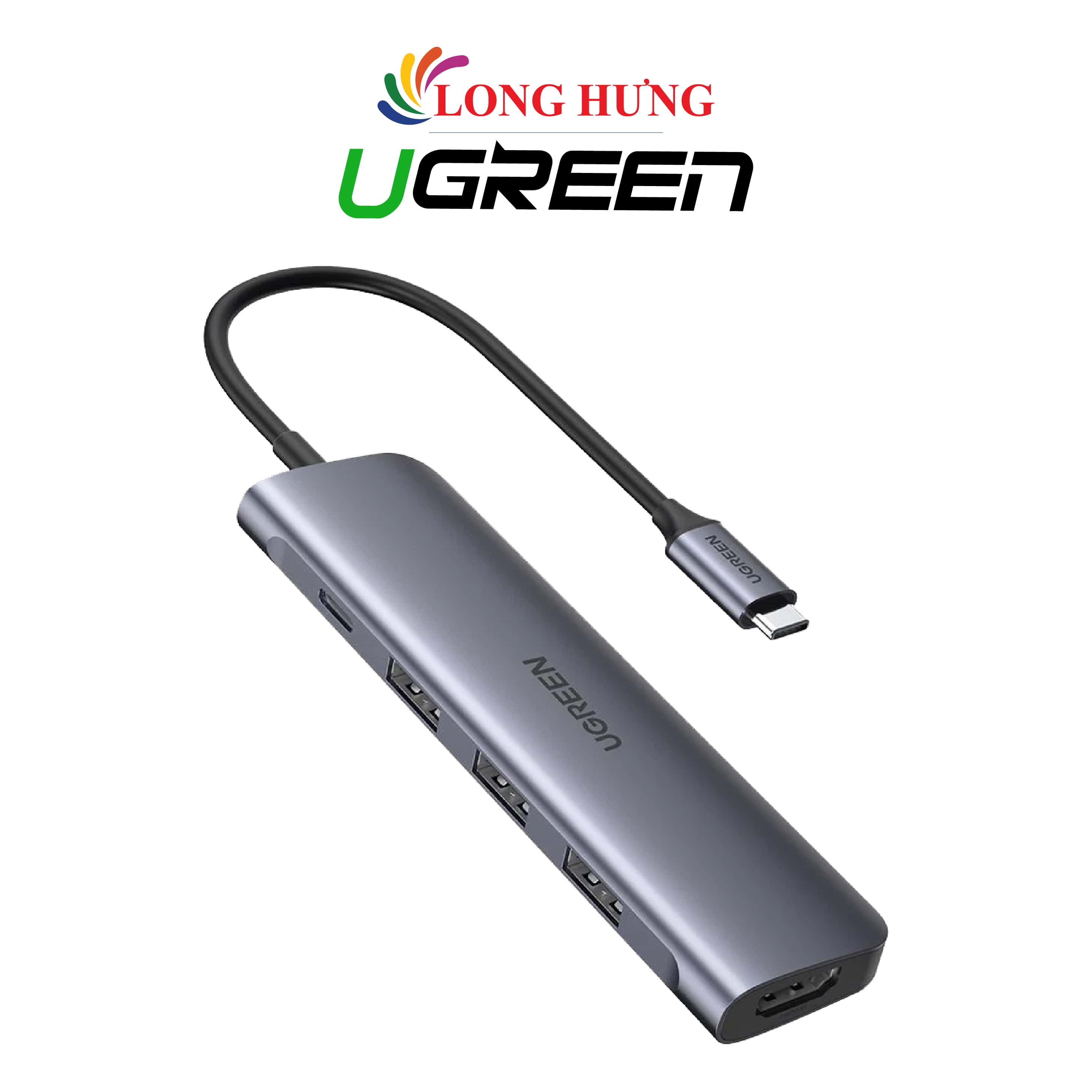 Cổng chuyển đổi Ugreen 5-in-1 USB-C Multifunctional Adapter CM136 50209 - Hàng chính hãng