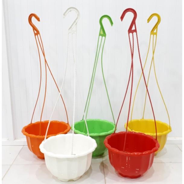 10 Chậu Nhựa Trồng Cây Có Móc Treo Nhiều Màu - Chậu Bền Đẹp