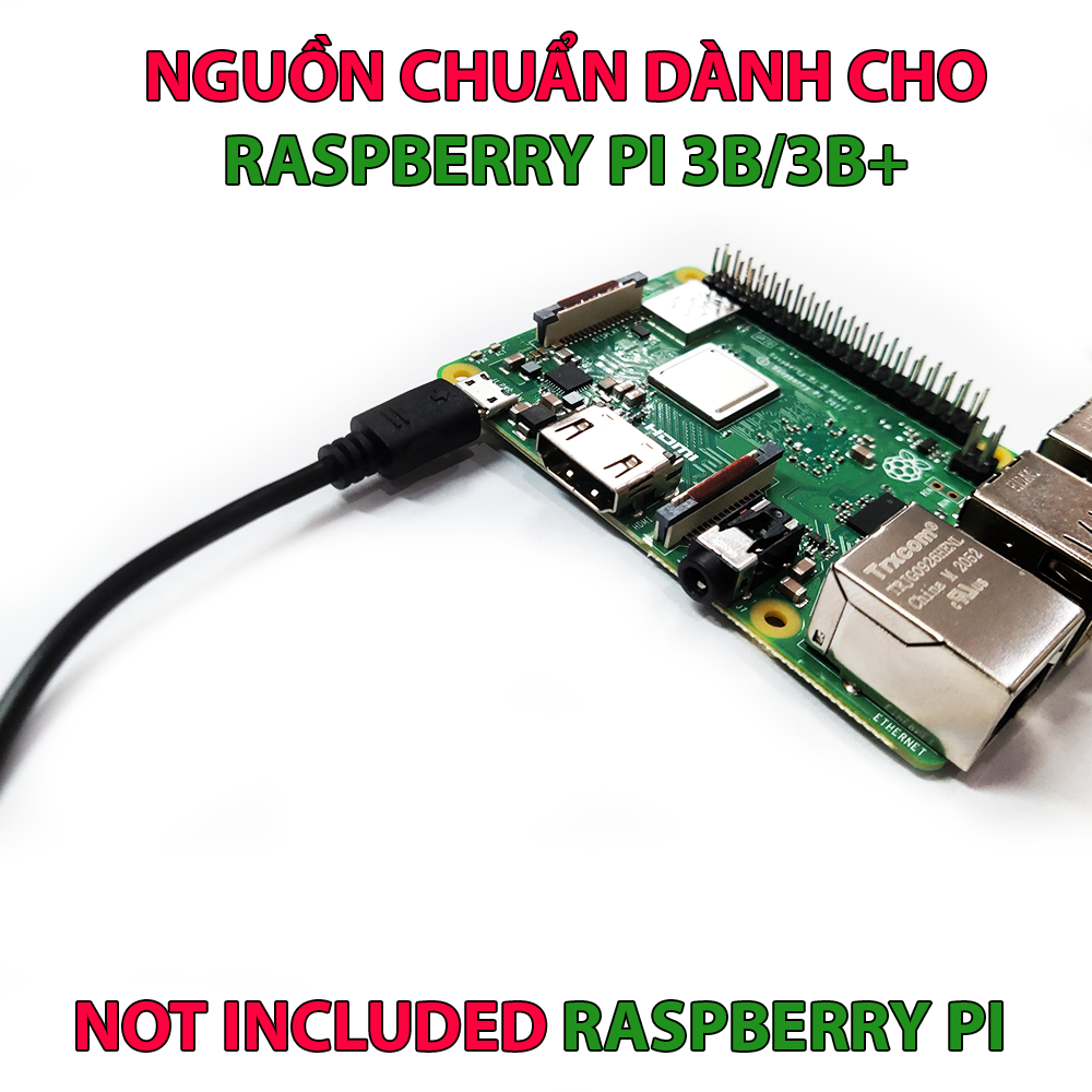 Nguồn chuẩn 5.1V, 2.5A Multicomp dành cho Raspberry Pi 3B/3B+, Euro / UK Plug - Hàng Chính Hãng