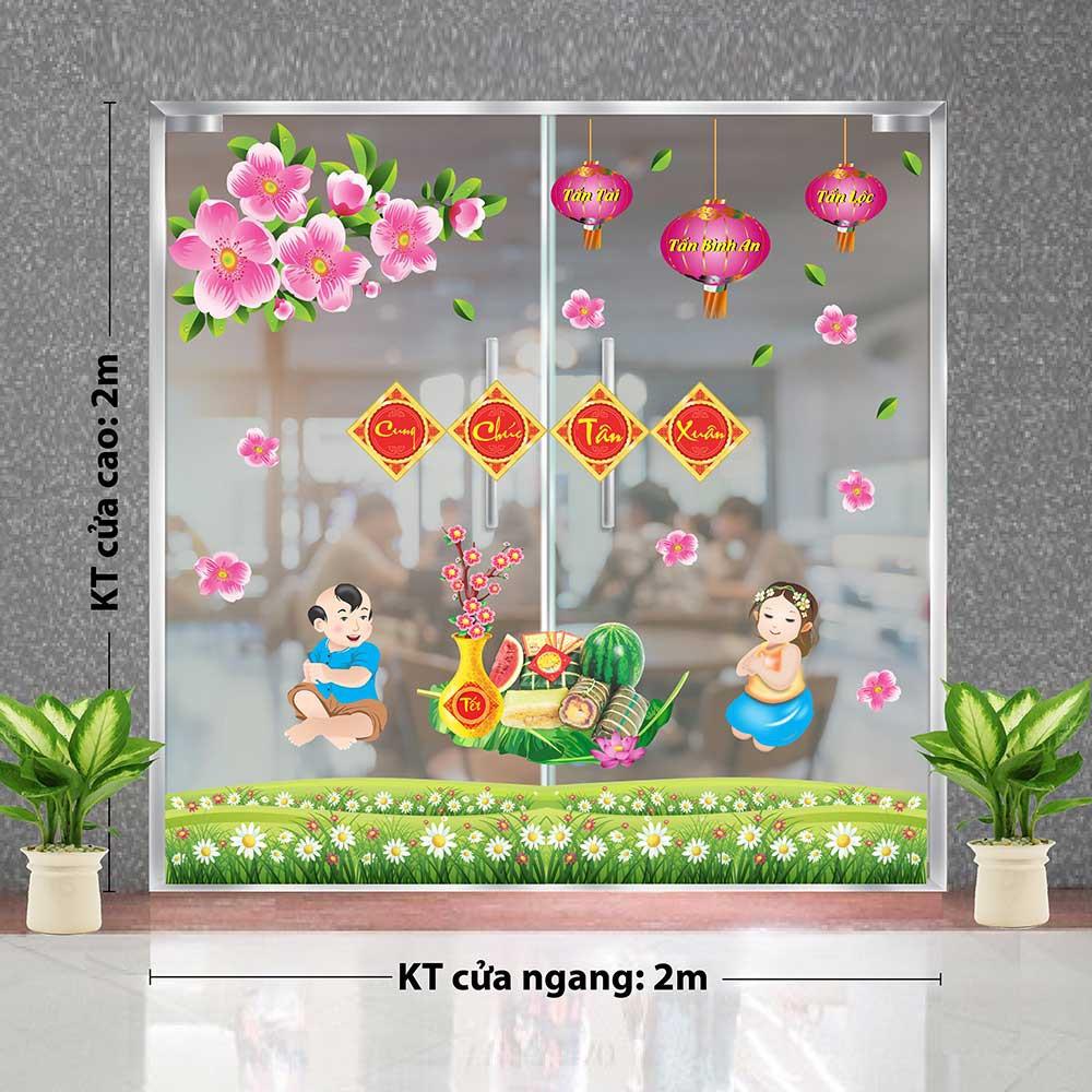 DECAL TRANG TRÍ TẾT 2021 COMBO SỐ 47