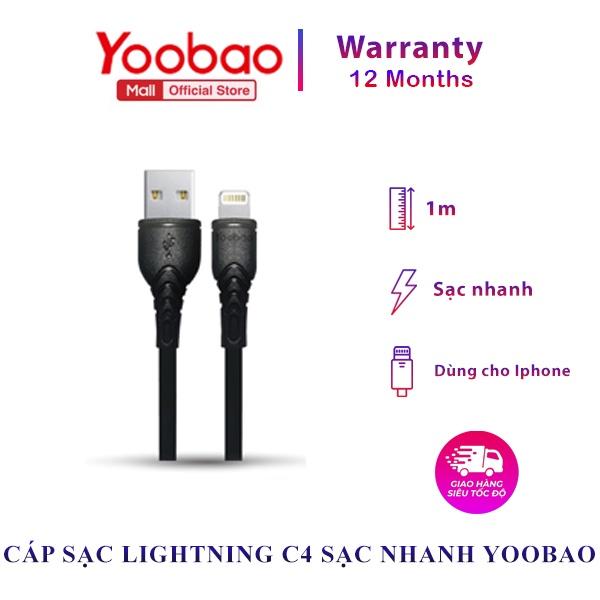 Dây cáp sạc cho iPhone iPad đầu Iph Yoobao C4 dài 1m - Hàng nhập khẩu