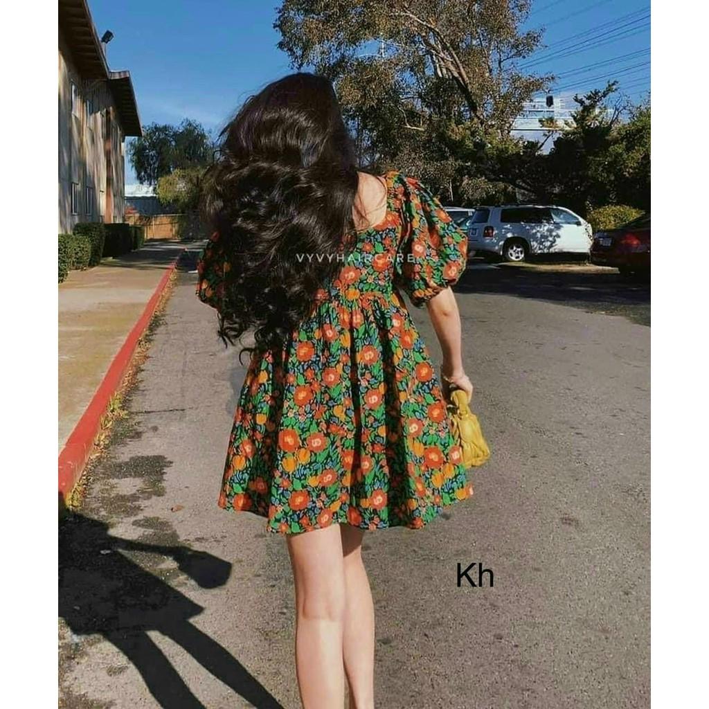 Đầm hoa xoè nhún ngực siêu hot