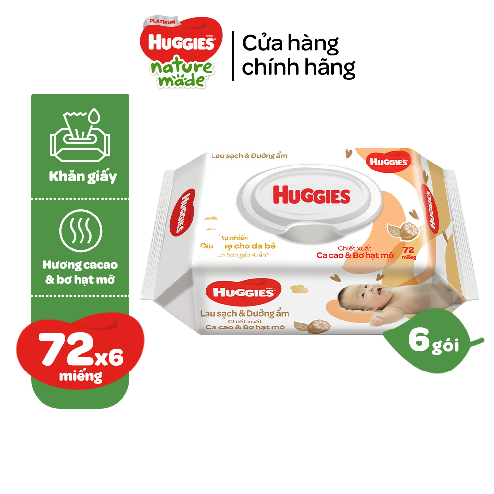 Combo 6 gói khăn giấy ướt cho trẻ sơ sinh HUGGIES