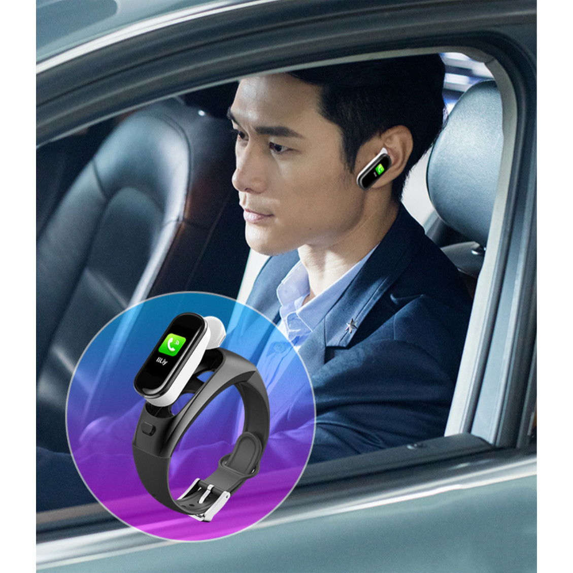 Tai nghe bluetooth kiêm Đồng hồ thông minh 2 trong 1 - Mẫu 109