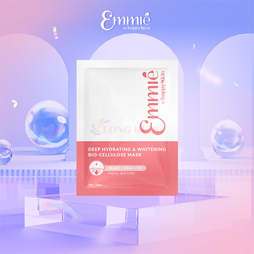 Mặt nạ sinh học Emmié by HappySkin Deep Hydrating &amp; Whitening Bio - Cellulose Mask giúp dưỡng trắng và cấp ẩm sâu - Hàng chính hãng