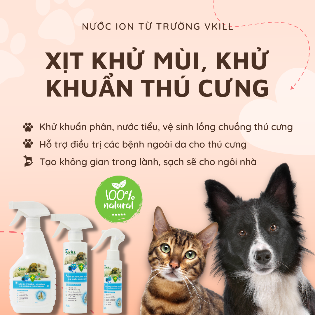 Nước khử khuẩn khử mùi hôi thú cưng 500ml