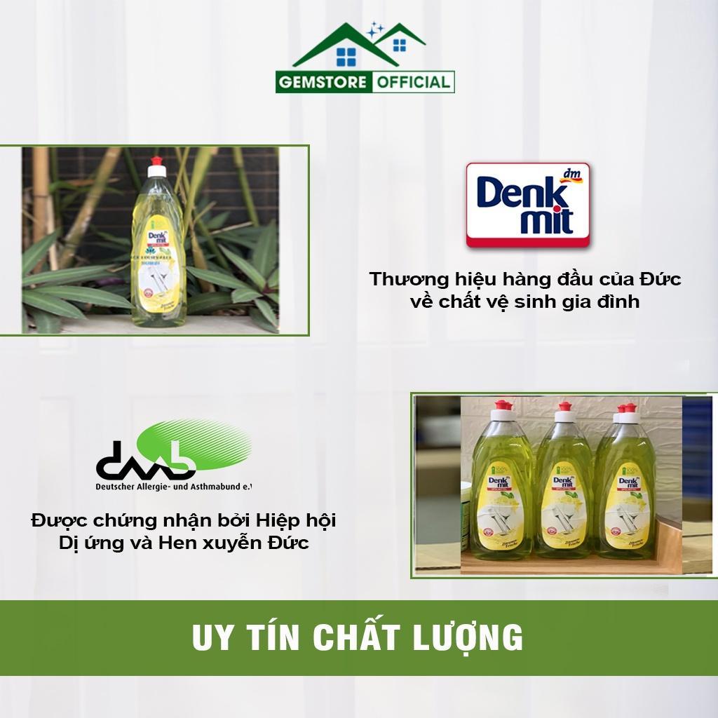 Nước Rửa Chén Bát Đa Năng Denkmit, Dung Dịch Rửa Bát Đĩa, Dung Tích 1L, Hương Chanh, Nhập Đức