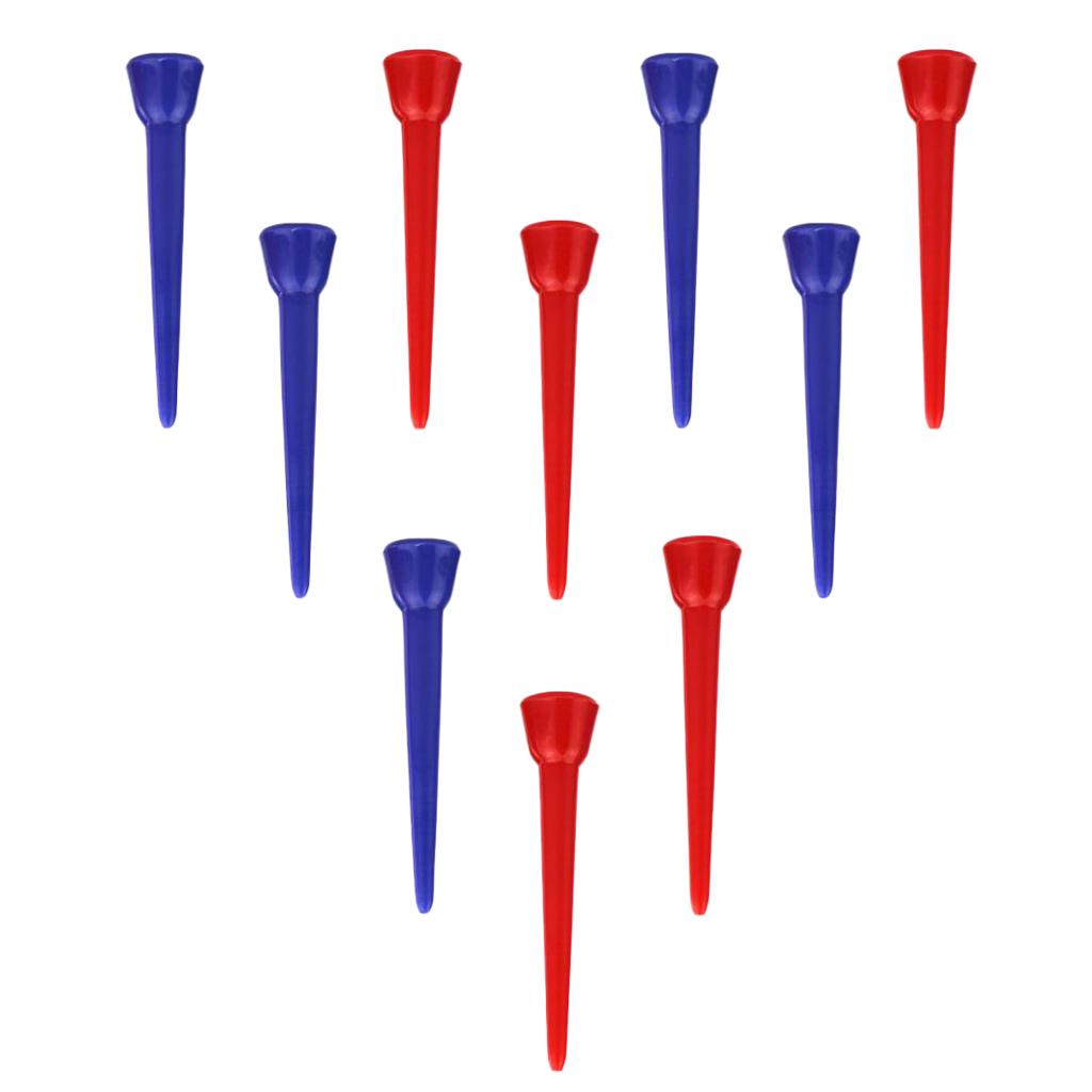 10pcs Unbreakable Golf Tees Low Friction Plastic Nails Mixed Color