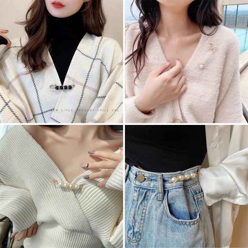 Set 4 Chiếc Ghim Cài Điều Chỉnh Lưng Quần Đa Năng Thời Trang Hàn Quốc
