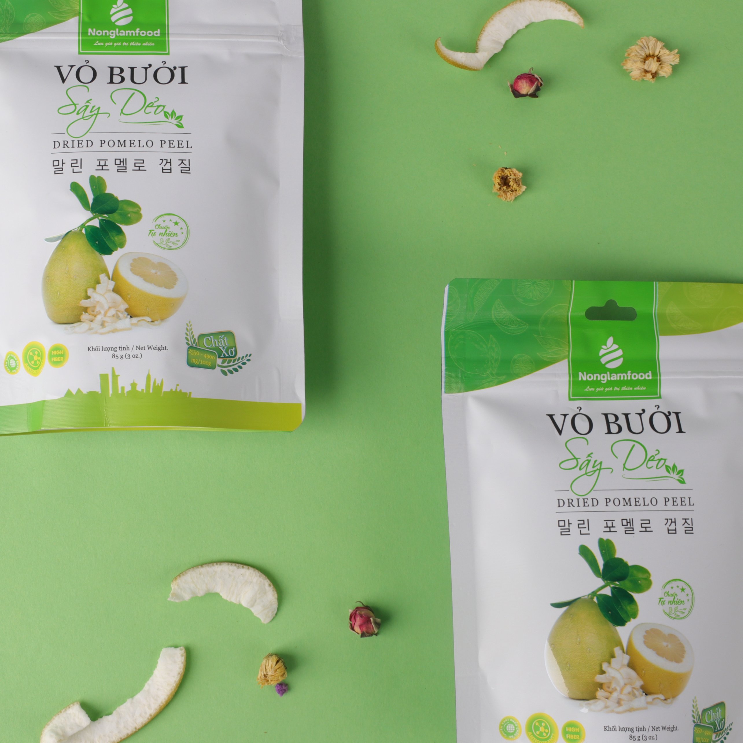 Vỏ Bưởi Sấy Dẻo Nonglamfood túi 85g | Ăn vặt tốt cho sức khỏe | Healthy Snack | Ăn vặt văn phòng | Trái cây sấy dẻo dinh dưỡng ăn liền | Ăn vặt giảm cân &amp; giữ dáng | Ăn vặt đẹp da