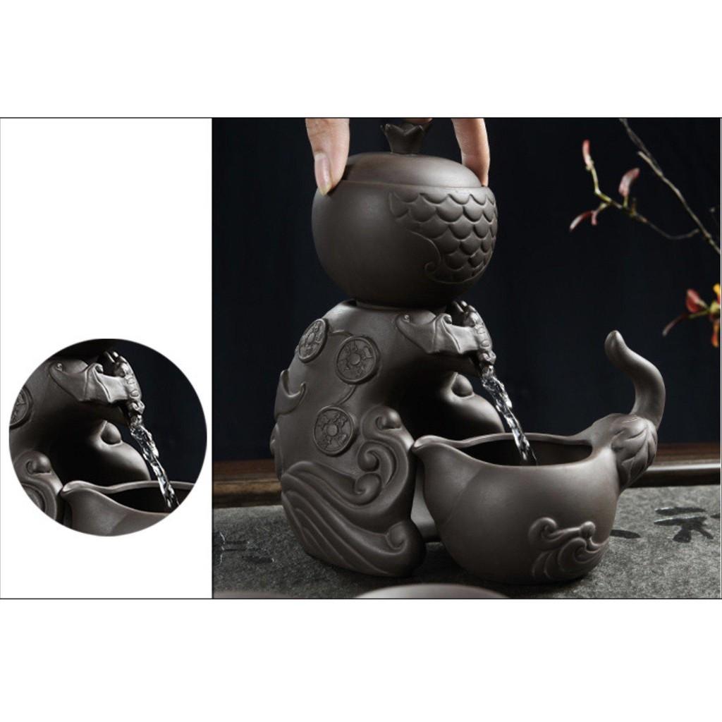 Bộ ấm trà đạo phong cách Nhật Bản Fushou Sandou bằng gốm cao cấp