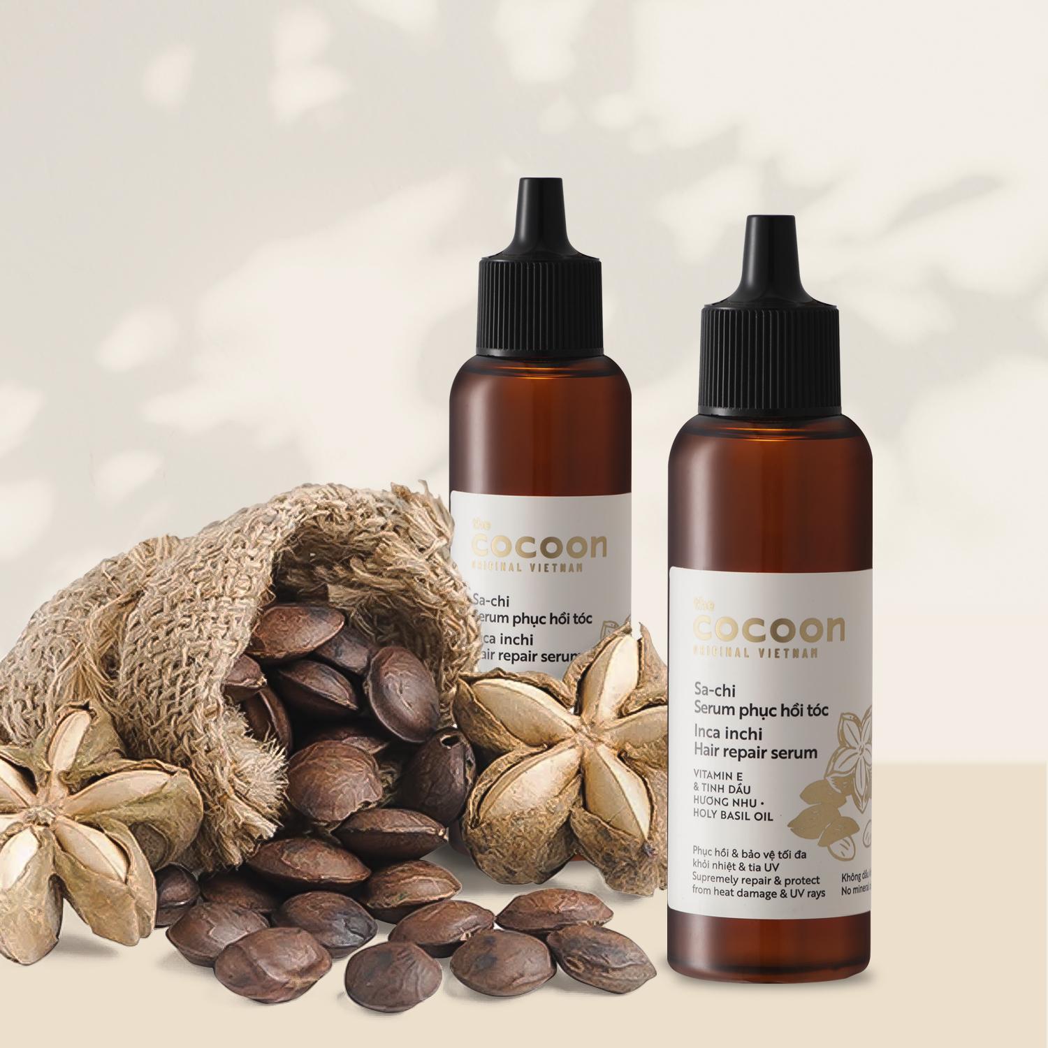 Combo Nước dưỡng tóc Sa-chi Cocoon 140ml + Serum Sa-chi phục hồi tóc Cocoon 70ml