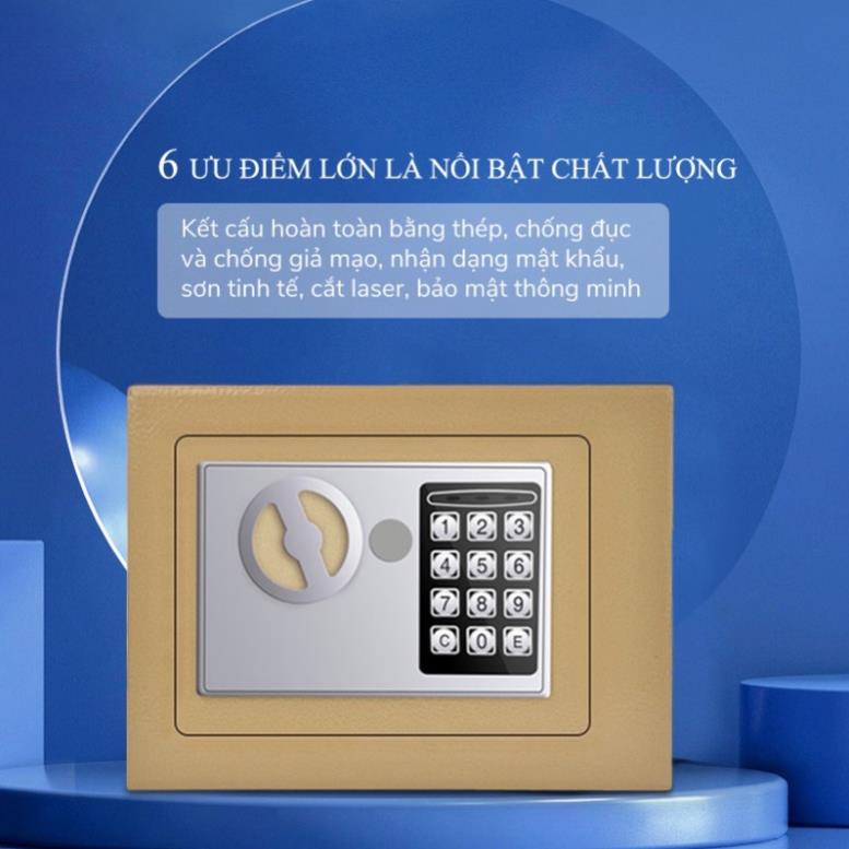 Két Sắt Mini SEKA 17E Khoá Điện Tử Chống Cháy Có Khe Đút Tiền - Màu Ngẫu Nhiên - Hàng Chính Hãng