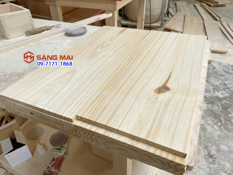 Tấm gỗ thông mặt rộng 20cm x dày 1cm x dài 50cm + láng nhẵn mịn 4 mặt