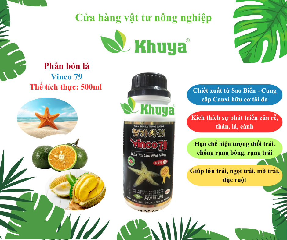 Phân bón lá trung lương Vinco 79 chai 500ml Vino 79