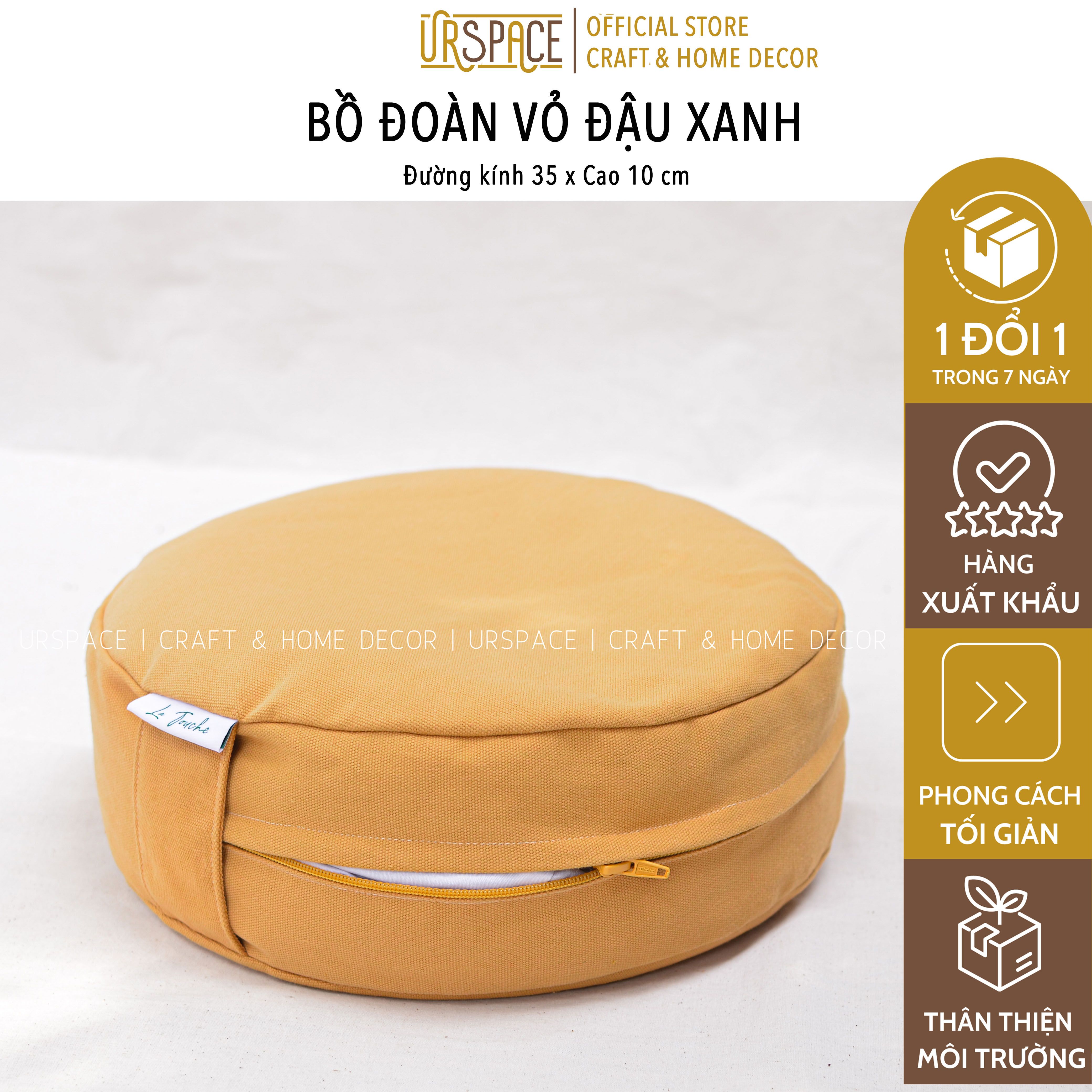 Bồ đoàn vỏ đậu URSPACE ngồi thiền, tập yoga thân thiện môi trường / Meditation Cushion