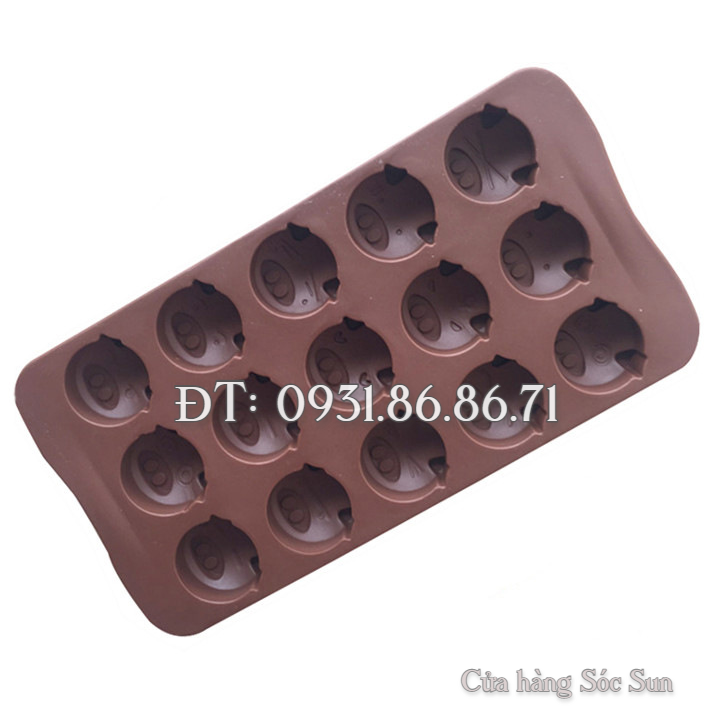 Khuôn silicon 15 mặt heo – Mã số 1212