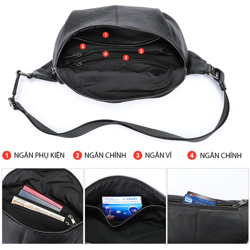 Túi đeo chéo nam DA BÒ THẬT phong cách mới  - BEE GEE DCN9235