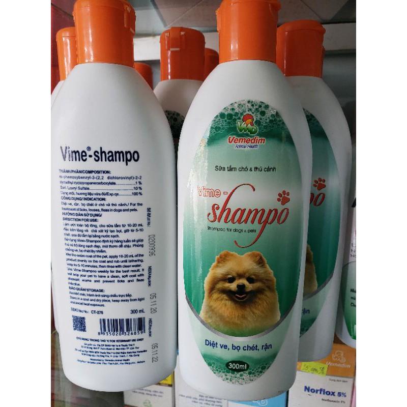 Vime Shampoo Vemedim - Sữa tắm ngăn ngừa ve rận, chấy, bọ chét cho chó mèo và thú cảnh chai 300ml