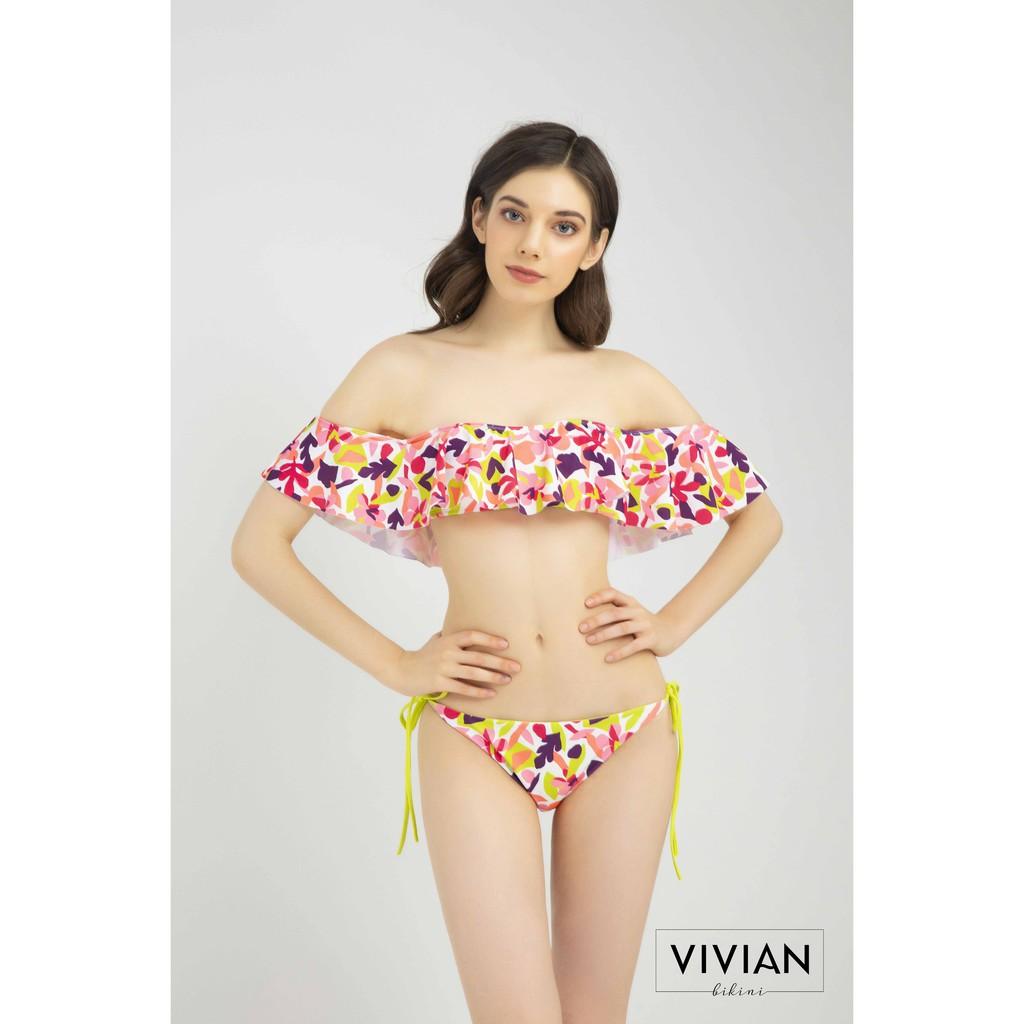 Quần bơi Nữ VIVIAN BIKINI kiểu tam giác cột dây hai bên- màu Floral - VS146_FLO