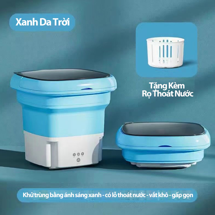 Máy Giặt Mini Cá Nhân, Vắt Khô, Khử Khuẩn Bằng Công Nghệ Blue Ag, Máy Giặt Gấp Gọn Siêu Bền Tiện Lợi Giao Hàng Toàn Quốc