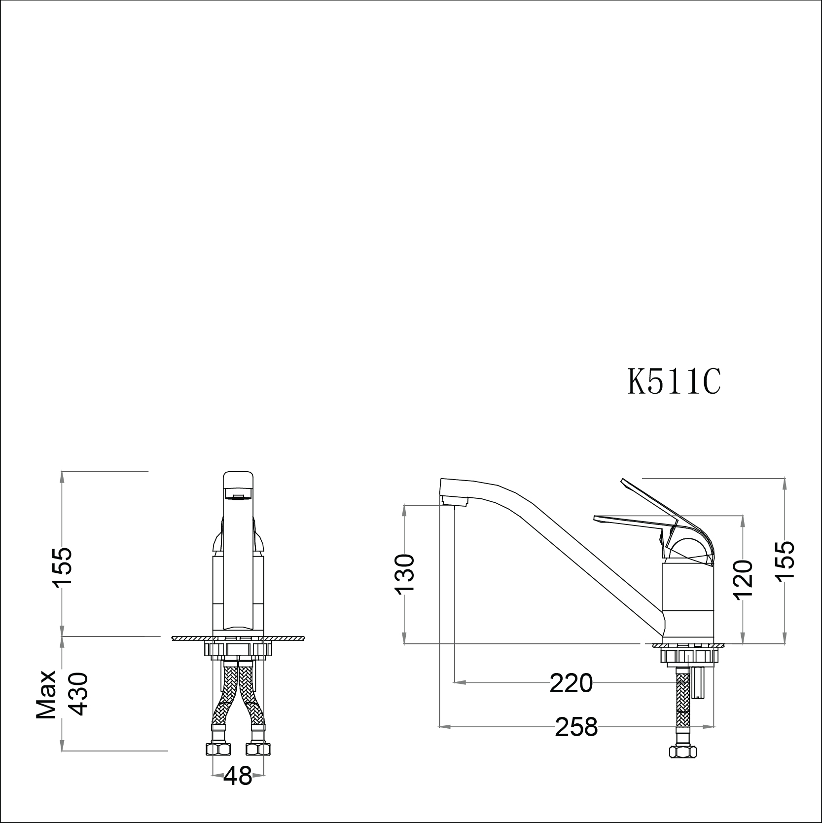 Vòi Bếp Nóng Lạnh - K511C