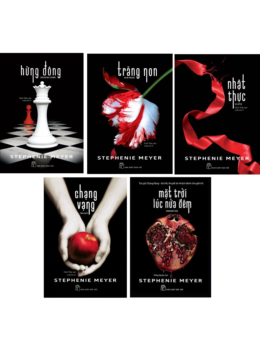 Combo Bộ Sách Nổi Tiếng Của Stephenie Meyer (Bộ 5 Cuốn) - TRẺ
