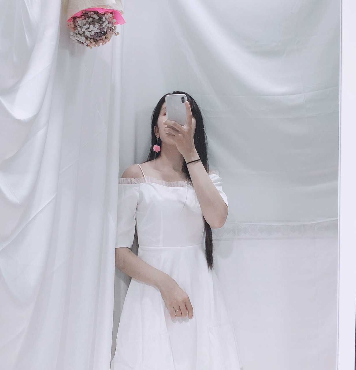 Đầm Nữ Dáng Xoè Pha Viền Ren Trể Vai Xoè Tùng 2 Lớp