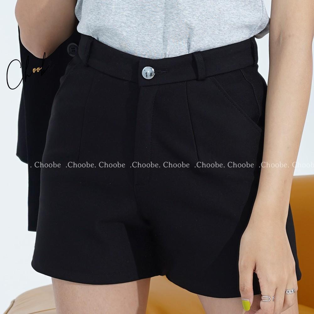Quần short nữ Choobe cạp cao chất vải Umi Hàn cao cấp co giãn tốt tôn dáng -Q19