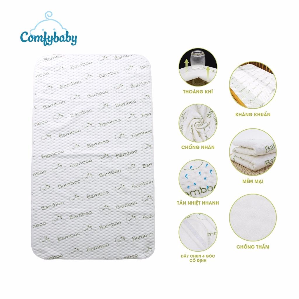 Tấm lót chống thấm cho bé thay tã 4 lớp vải sợi tre Bamboo cao cấp  kháng khuẩn và thoáng khí Comfybaby PAD