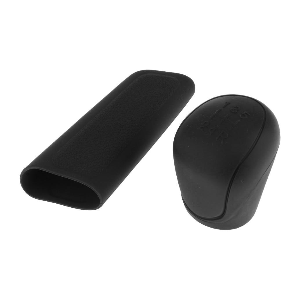 5 Speed Manual Car Gear Shift Knob+Handbrake Cover Silicone Sleeve