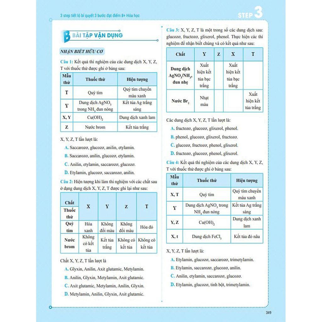 Sách - 3 STEP - Tiết Lộ Bí Quyết 3 Bước Đạt Điểm 8+ Hóa Học - Megabook