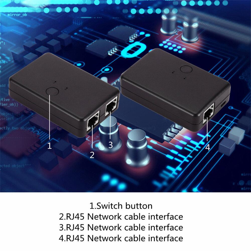 Bộ chuyển mạng Rj45 không cần cắm 2 Trong 1 Ra Mạng Nội bộ Bên ngoài Tự do Chuyển đổi Bộ điều hợp Chia sẻ Mạng Máy tính