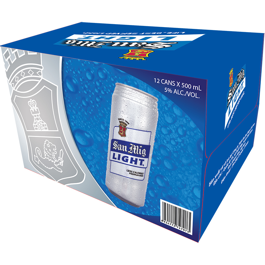 Thùng 12 Lon Bia SAN MIGUEL Light 500 ml