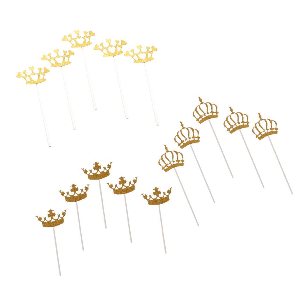 5Pcs Gold Crown Cake Topper Wedding Cake Topper Decoration Special SKCQ001