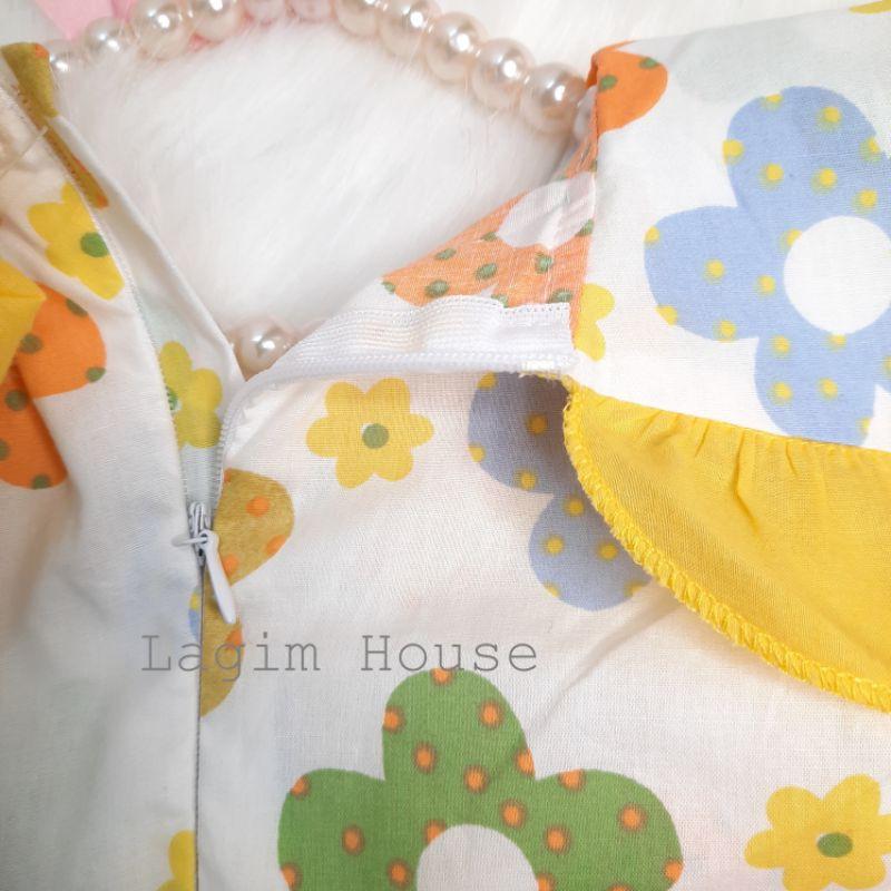 Váy Thô Hoa Kèm Túi Giả Hình Dưa Hấu - Lagim House